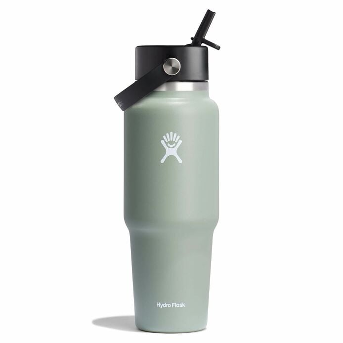 32 oz Wide Mouth Travel Bottle with Flex Straw Cap - Agave H8
